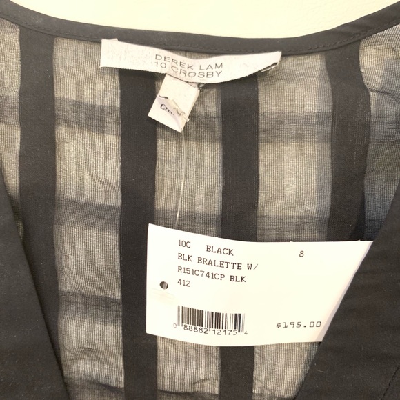 DEREK LAM Sheer Back Crop Top Sz 8 - Picture 2 of 5